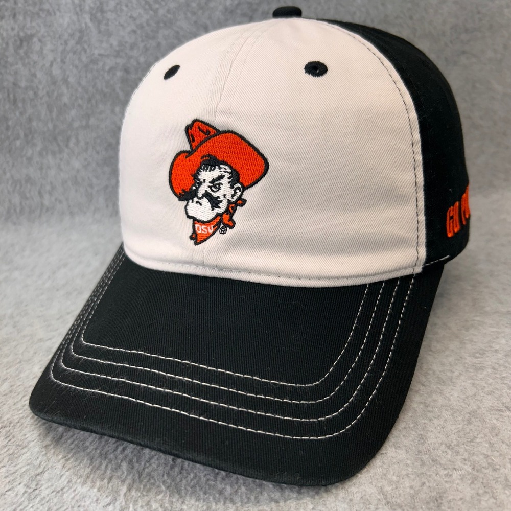 Oklahoma‎ State Pistol Pete Mens Black White Hat Go Pokes Adjustable OSFM